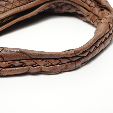 BOTTEGAVENETA INTRECCIATO Hobo Shoulder Bag Brown WS28227