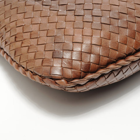 BOTTEGAVENETA INTRECCIATO Hobo Shoulder Bag Brown WS28227