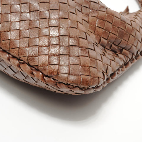 BOTTEGAVENETA INTRECCIATO Hobo Shoulder Bag Brown WS28227
