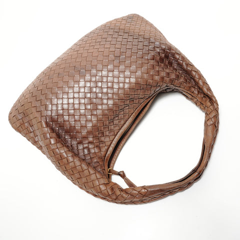 BOTTEGAVENETA INTRECCIATO Hobo Shoulder Bag Brown WS28227