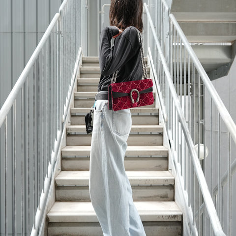 GUCCI GG Velvet Dionysus Shoulder Bag Red WS28231