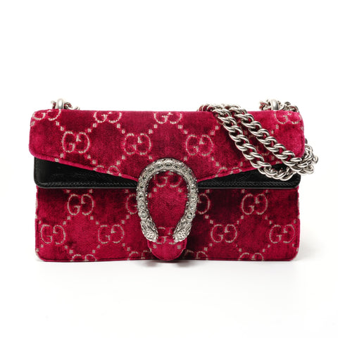 GUCCI GG Velvet Dionysus Shoulder Bag Red WS28231
