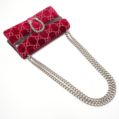 GUCCI GG Velvet Dionysus Shoulder Bag Red WS28231