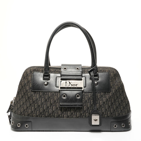 Christian Dior Trotter Canvas Street Chic Shoulder Bag black WS28232