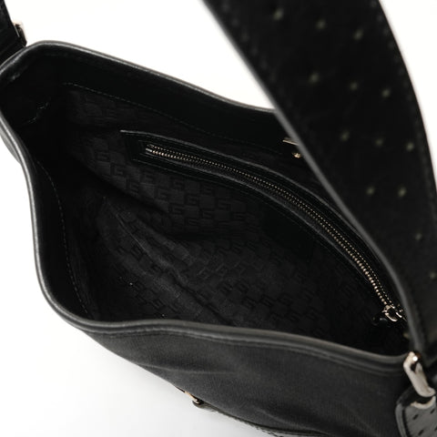 GUCCI Interlocking G Canvas Shoulder Bag black WS28235