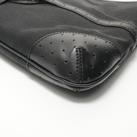 GUCCI Interlocking G Canvas Shoulder Bag black WS28235