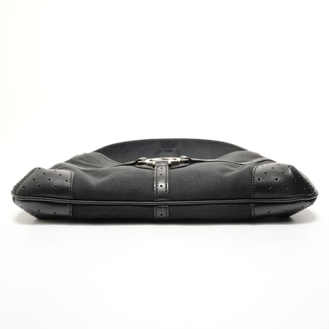 GUCCI Interlocking G Canvas Shoulder Bag black WS28235