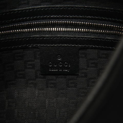 GUCCI Interlocking G Canvas Shoulder Bag black WS28235