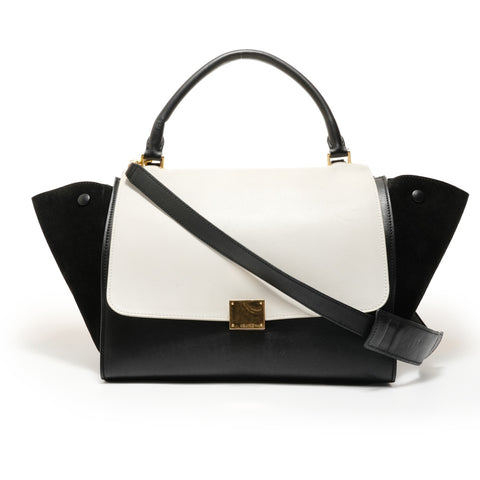 CELINE Trapeze 2-Way Suede Handbag multicolor WS28238