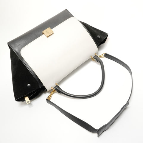 CELINE Trapeze 2-Way Suede Handbag multicolor WS28238