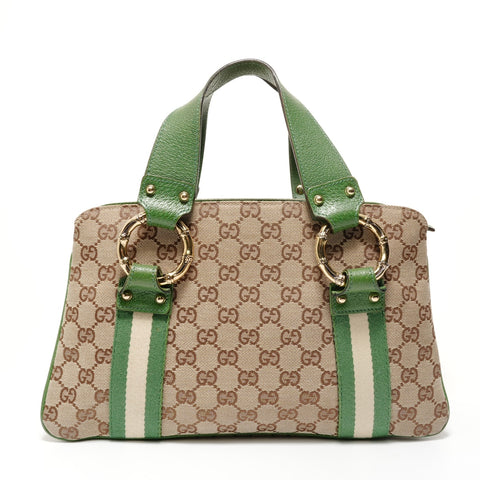 GUCCI Wave Line GG Canvas Handbag beige WS28240