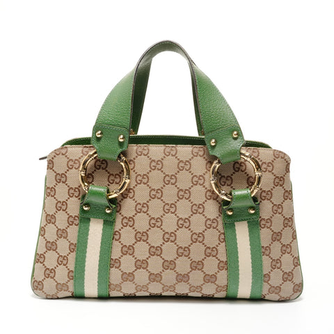 GUCCI Wave Line GG Canvas Handbag beige WS28240