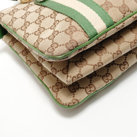 GUCCI Wave Line GG Canvas Handbag beige WS28240
