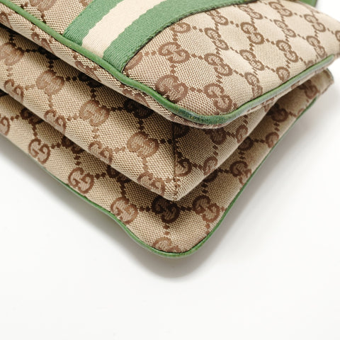 GUCCI Wave Line GG Canvas Handbag beige WS28240
