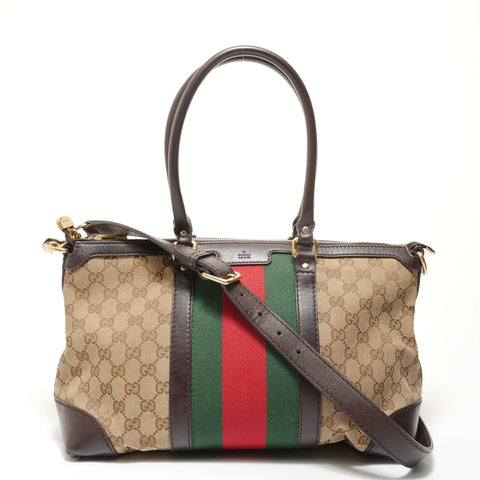GUCCI GG Canvas Sherry Line 2-way Shoulder Bag beige WS28242
