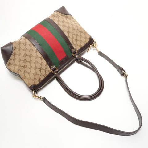 GUCCI GG Canvas Sherry Line 2-way Shoulder Bag beige WS28242