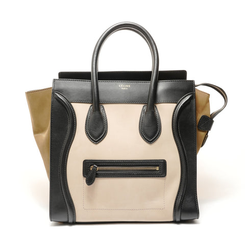 CELINE Luggage Medium Suede Leather Handbag multicolor WS28244