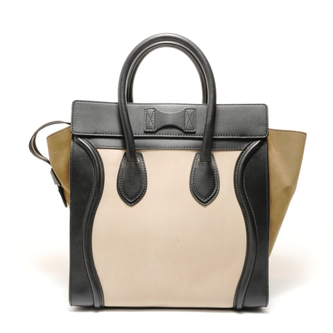 CELINE Luggage Medium Suede Leather Handbag multicolor WS28244