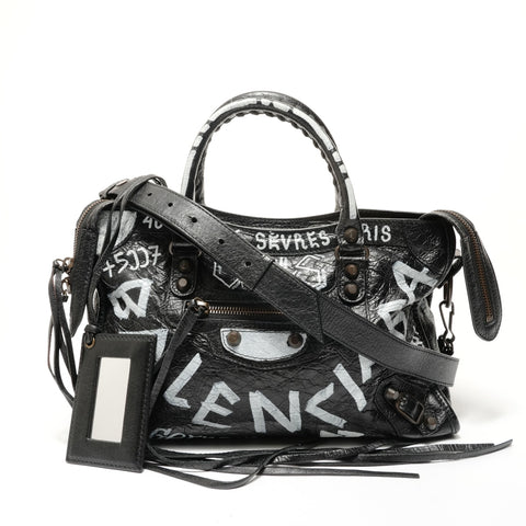 BALENCIAGA Graffiti Classic City Handbag black WS28247