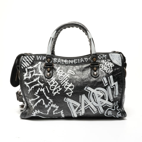 BALENCIAGA Graffiti Classic City Handbag black WS28247