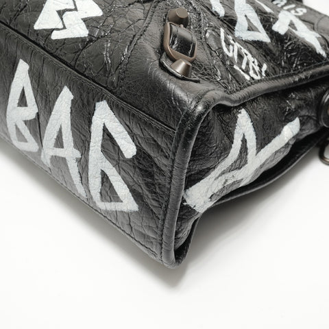 BALENCIAGA Graffiti Classic City Handbag black WS28247