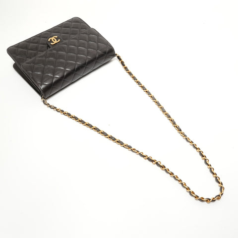 CHANEL No. 3 Push-lock Matelass Shoulder Bag black WS28251