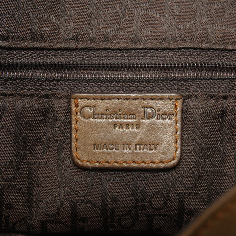 Christian Dior Gaucho Leather Khaki Green Shoulder Bag Brown WS28252