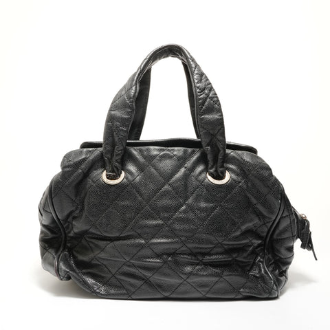 CHANEL Table 11: COCO Mark Caviar Skin Boston bag black WS28253