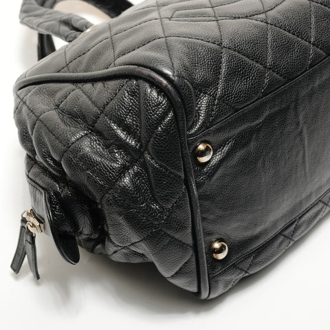 CHANEL Table 11: COCO Mark Caviar Skin Boston bag black WS28253