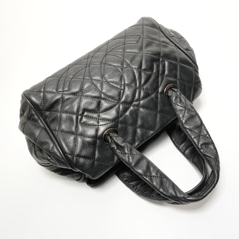 CHANEL Table 11: COCO Mark Caviar Skin Boston bag black WS28253
