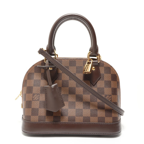 LOUIS VUITTON Alma BB Damier Handbag Brown WS28255