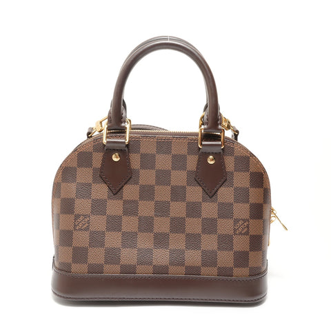 LOUIS VUITTON Alma BB Damier Handbag Brown WS28255