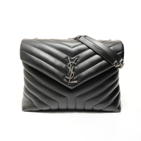 YVES SAINT LAURENT YSL Lulu Leather 2-way Shoulder Bag black WS28256
