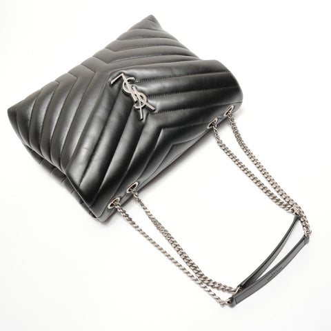YVES SAINT LAURENT YSL Lulu Leather 2-way Shoulder Bag black WS28256