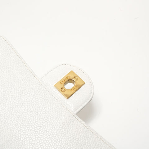 CHANEL Table 2: Caviar Skin Mademoiselle Shoulder Bag white WS28257