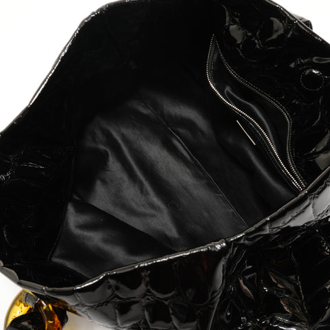 Miu Miu PlaChain Patent Tote Bag black WS28259