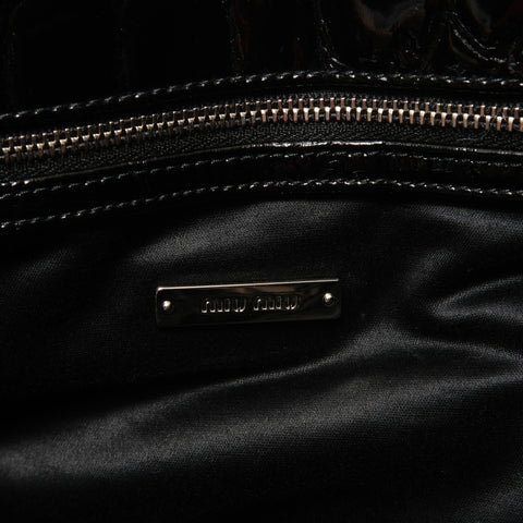 Miu Miu PlaChain Patent Tote Bag black WS28259