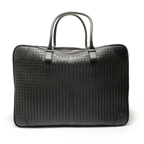 BOTTEGAVENETA INTRECCIATO leather Boston bag black WS28262
