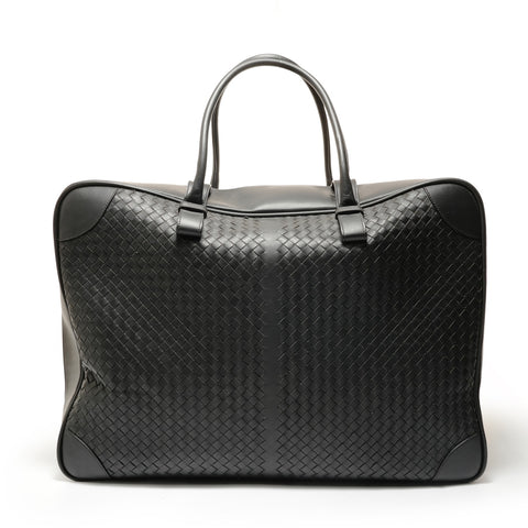 BOTTEGAVENETA INTRECCIATO leather Boston bag black WS28262