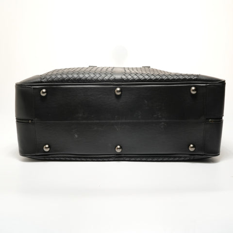 BOTTEGAVENETA INTRECCIATO leather Boston bag black WS28262
