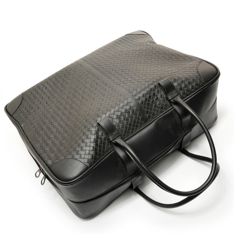 BOTTEGAVENETA INTRECCIATO leather Boston bag black WS28262