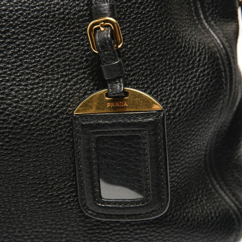 PRADA Vitello Daino Leather 2-way Handbag black WS28263
