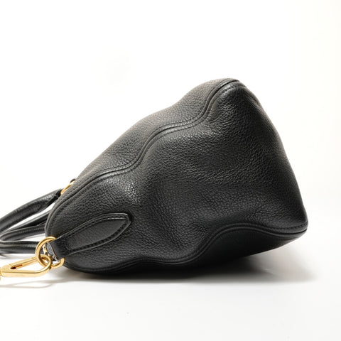 PRADA Vitello Daino Leather 2-way Handbag black WS28263