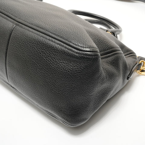 PRADA Vitello Daino Leather 2-way Handbag black WS28263