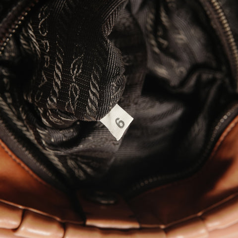 PRADA leather one belt Shoulder Bag Brown WS28264