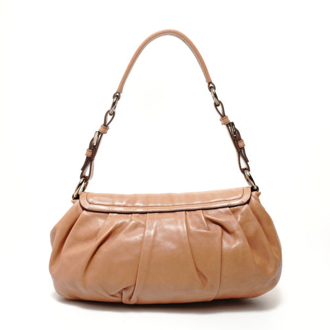 PRADA leather one belt Shoulder Bag Brown WS28264