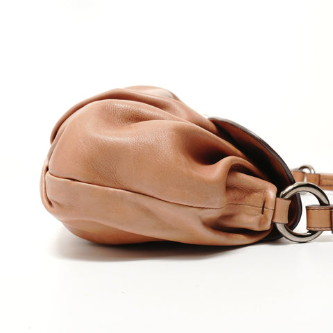 PRADA leather one belt Shoulder Bag Brown WS28264