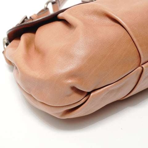 PRADA leather one belt Shoulder Bag Brown WS28264