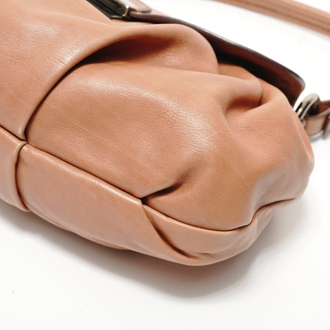PRADA leather one belt Shoulder Bag Brown WS28264