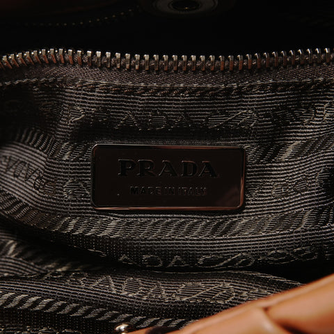 PRADA leather one belt Shoulder Bag Brown WS28264